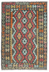  Kelim Afghan Old Style Matto 128X189 Itämainen Käsinkudottu Musta/Tummanruskea (Villa, Afganistan)