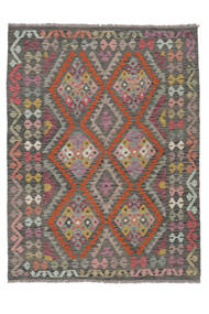 Kelim Afghan Old Style Matot Matto 153X204 Tummankeltainen/Musta (Villa, Afganistan)