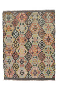  156X207 Kelim Afghan Old Style Matot Käsinkudottu Matto Ruskea/Tummankeltainen Afganistan 