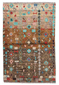  Moroccan Berber - Afghanistan Matto 102X152 Moderni Käsinsolmittu Tummanruskea/Beige (Villa, Afganistan)