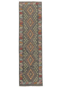  Kelim Afghan Old Style Matto 84X300 Itämainen Käsinkudottu Käytävämatto Musta/Tummanruskea (Villa, Afganistan)