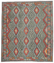  Kelim Afghan Old Style Matto 247X285 Itämainen Käsinkudottu Tummanvihreä/Ruskea (Villa, )