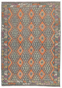  Itämainen Kelim Afghan Old Style Matot Matto 204X288 Ruskea/Tummankeltainen (Villa, Afganistan)