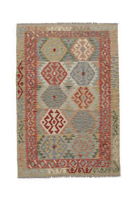  Kelim Afghan Old Style Matot 123X181 Ruskea/Tummanpunainen 
