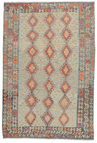  Kelim Afghan Old Style Matot 197X296 Ruskea/Tummankeltainen 