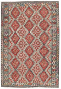  Kelim Afghan Old Style Matto 204X296 Itämainen Käsinkudottu Tummanruskea/Tummanharmaa (Villa, Afganistan)
