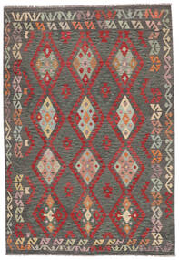  Kelim Afghan Old Style Matto 199X288 Itämainen Käsinkudottu Musta/Tummanharmaa (Villa, Afganistan)