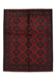160X192 Afghan Khal Mohammadi Matot Matto Itämainen Käsinsolmittu Musta/Tummanpunainen (Villa, Afganistan)