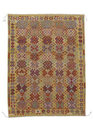 Kelim Afghan Old Style Matot Matto 261X340 Ruskea/Tummanpunainen Isot (Villa, Afganistan)