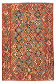 Kelim Afghan Old Style Matto 199X303 Itämainen Käsinkudottu Tummanpunainen/Tummanruskea (Villa, Afganistan)