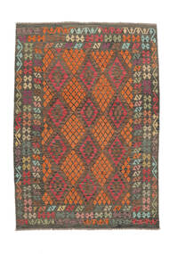  Itämainen Kelim Afghan Old Style Matot Matto 208X296 Ruskea/Musta (Villa, Afganistan)