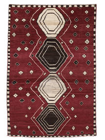  Moroccan Berber - Afghanistan Matto 188X281 Moderni Käsinsolmittu Tummanpunainen/Musta (Villa, )