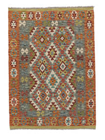  Kelim Afghan Old Style Matot 124X175 Villamatto Tummanpunainen/Tummankeltainen Pieni Matto 