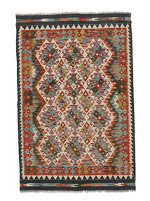 Kelim Afghan Old Style Matot Matto 124X188 Tummanpunainen/Musta (Villa, Afganistan)