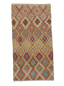  Kelim Afghan Old Style Matto 102X193 Itämainen Käsinkudottu Ruskea/Tummanpunainen (Villa, )