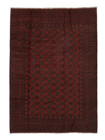  Afghan Fine Matto 197X281 Itämainen Käsinsolmittu Musta/Tummanpunainen (Villa, )