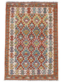  Kelim Afghan Old Style Matot 124X178 Tummanpunainen/Ruskea 