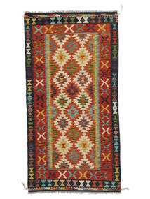  Itämainen Kelim Afghan Old Style Matot Matto 99X195 Tummanpunainen/Musta (Villa, Afganistan)