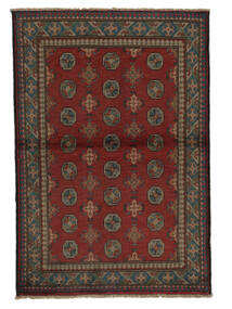  Afghan Fine Matto 100X150 Itämainen Käsinsolmittu Musta/Tummanpunainen (Villa, )
