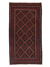  Afghan Vintage Kelim Matot 175X336 Musta/Tummanpunainen 