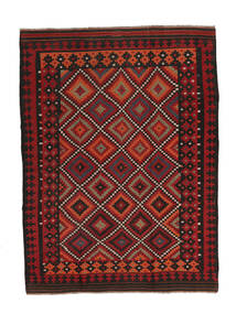  Afghan Vintage Kelim Matto 207X286 Itämainen Käsinkudottu Musta/Tummanpunainen (Villa, Afganistan)