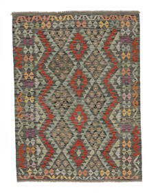  143X193 Kelim Afghan Old Style Matot Käsinkudottu Matto Musta/Ruskea Afganistan 