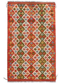  Kelim Afghan Old Style Matto 95X156 Itämainen Käsinkudottu Tummanpunainen/Ruoste (Villa, Afganistan)