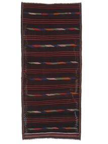  130X292 Afghan Vintage Kelim Matot Käytävämatto Matto Musta/Tummanpunainen Afganistan 