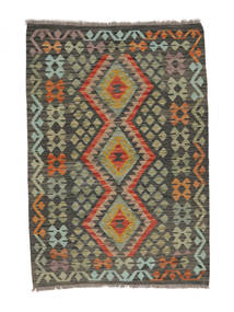  Kelim Afghan Old Style Matto 107X153 Itämainen Käsinkudottu Tummanvihreä/Musta (Villa, Afganistan)