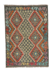  Kelim Afghan Old Style Matto 103X145 Itämainen Käsinkudottu Ruskea/Tummankeltainen (Villa, )