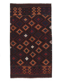 134X237 Afghan Vintage Kelim Matot Matto Itämainen Käsinkudottu Musta/Tummanpunainen (Villa, Afganistan)