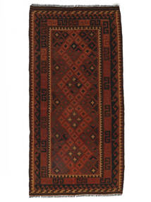  104X200 Afghan Vintage Kelim Matot Matto Musta/Tummanpunainen Afganistan 