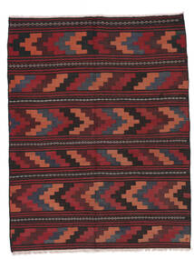  Afghan Vintage Kelim Matto 136X177 Itämainen Käsinkudottu Musta/Tummanpunainen (Villa, Afganistan)