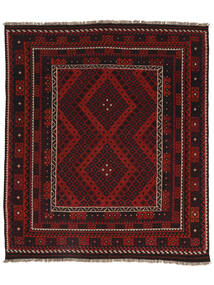  Afghan Vintage Kelim Matto 256X298 Itämainen Käsinkudottu Musta/Tummanpunainen Isot (Villa, Afganistan)