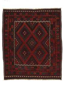  Afghan Vintage Kelim Matto 257X298 Itämainen Käsinkudottu Musta/Tummanpunainen Isot (Villa, )