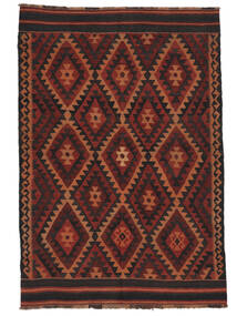  Afghan Vintage Kelim Matto 156X224 Itämainen Käsinkudottu Musta/Tummanruskea (Villa, Afganistan)