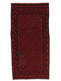 Afghan Vintage Kelim Matot Matto 190X388 Käytävämatto Musta/Tummanpunainen (Villa, Afganistan)
