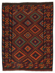  Afghan Vintage Kelim Matto 220X290 Itämainen Käsinkudottu Musta/Tummanpunainen (Villa, Afganistan)