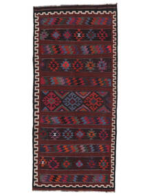Käsinkudottu Afghan Vintage Kelim Matot 126X277 Vintage Villamatto Musta/Tummanpunainen Pieni Matto 