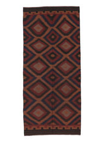  137X310 Afghan Vintage Kelim Matot Käytävämatto Matto Musta/Tummanpunainen Afganistan 