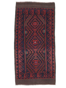  Itämainen Afghan Vintage Kelim Matot Matto 112X228 Musta/Tummanpunainen (Villa, Afganistan)