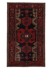  Itämainen Hamadan Matot Matto 129X217 Musta/Tummanpunainen (Villa, Persia/Iran)