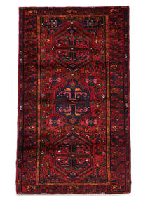  Hamadan Matto 115X195 Itämainen Käsinsolmittu Musta/Tummanpunainen (Villa, Persia/Iran)