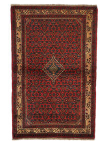Hosseinabad Matot Matto 102X160 Musta/Tummanpunainen (Villa, Persia/Iran)