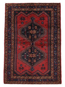  Persialainen Hamadan Matot Matto 130X190 Musta/Tummanpunainen (Villa, Persia/Iran)