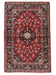  Keshan Matto 100X150 Itämainen Käsinsolmittu Musta/Tummanpunainen (Villa, Persia/Iran)