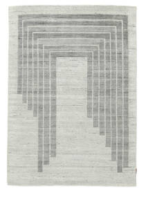  165X232 Wool/Bambusilk Loom - Indo Matto Harmaa/Vihreä Intia 