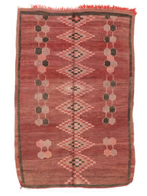  Berber Moroccan - Mid Atlas Vintage 130X190 Villamatto Tummanpunainen/Punainen Pieni Matto 