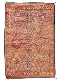  203X290 Berber Moroccan - Mid Atlas Vintage Matto Ruskea/Tummanpunainen Marokko 