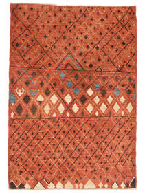  Moroccan Berber - Afghanistan Matto 124X183 Moderni Käsinsolmittu Tummanpunainen/Punainen (Villa, )